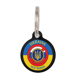 Médaillon Pour Animaux Ukraine - Bouton Russie - Numéro d'identification 