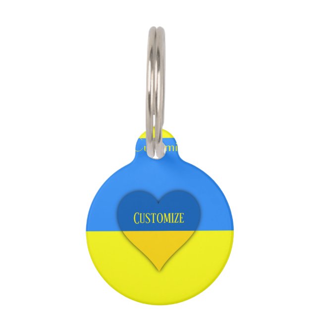 Médaillon Pour Animaux Ukraine Drapeau bleu jaune Thunder_Cove  (Devant)