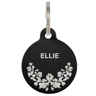 Médaillon Pour Animaux Unique Personnalisable Avec Fleurs