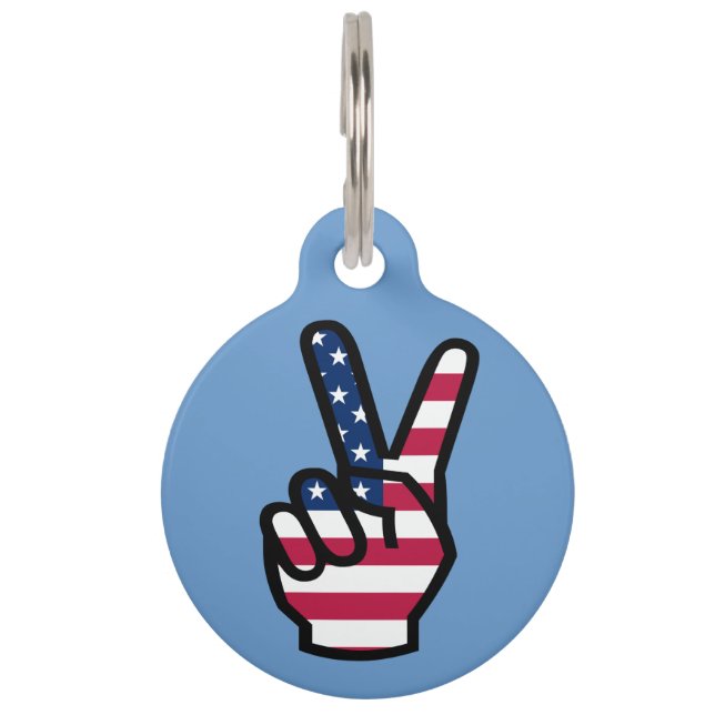 Médaillon Pour Animaux US Victory Sign (Devant)