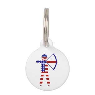 Médaillon Pour Animaux USA Patriotic ARCHERY