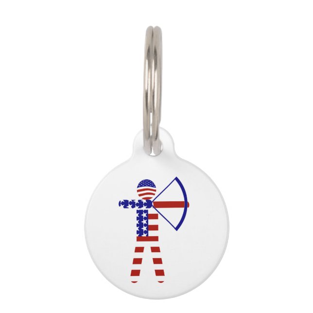 Médaillon Pour Animaux USA Patriotic ARCHERY (Devant)