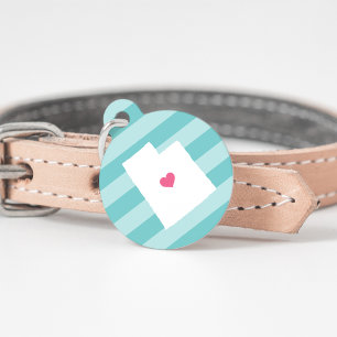 Médaillon Pour Animaux Utah Heart
