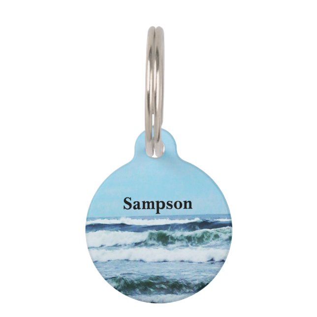 Médaillon Pour Animaux Vagues côtières de l'Oregon (Devant)