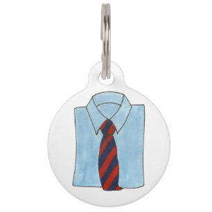 Médaillon Pour Animaux Vêtements classiques Chemise bleue Cravate Mode Ho