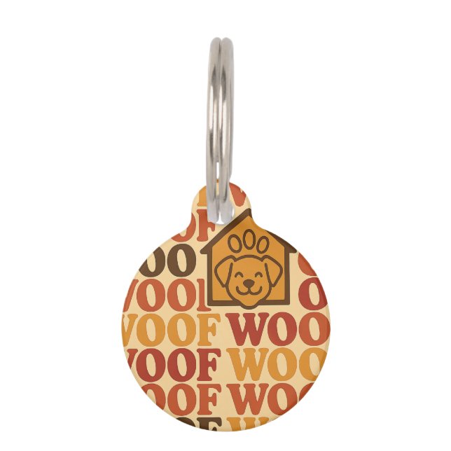 Médaillon Pour Animaux Vibes Rétro pour Animaux de Compagnie (Devant)