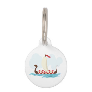 Médaillon Pour Animaux Viking Ship