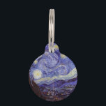 Médaillon Pour Animaux Vincent Van Gogh Starry Nuit Vintage Art<br><div class="desc">Vincent van Gogh Starry Night Art Peinture Starry Night est un tableau de l'artiste post-impressionniste néerlandais Vincent van Gogh. Le ciel bleu de la nuit est rempli de nuages tourbillonnants, d'étoiles et d'une lune brillante croissant. La Nuit étoilée est la seule nocturne de la série de vues depuis la fenêtre...</div>