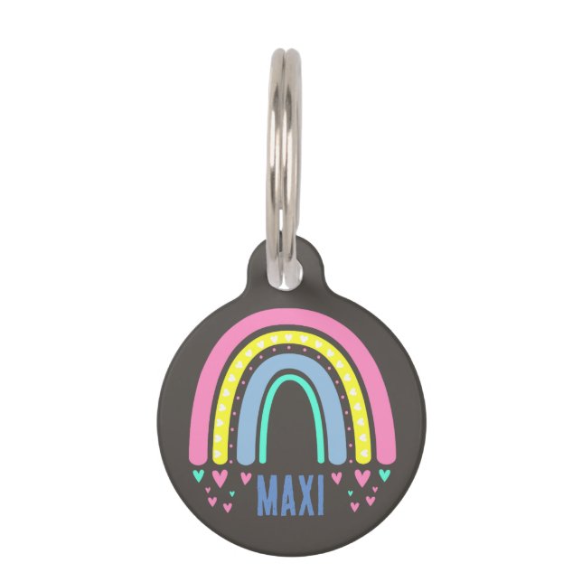 MÉDAILLON POUR ANIMAUX VINTAGE BROWN BOHO RAINBOUND (Devant)