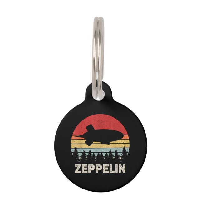 Médaillon Pour Animaux Vintage Retro Zeppelin Chemise Dirigible (Devant)