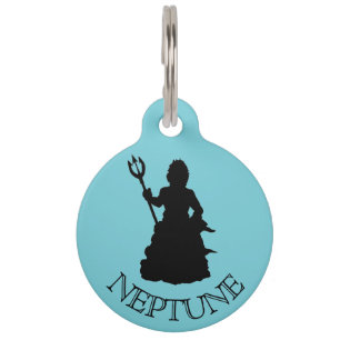 Médaillon Pour Animaux Virginia Beach, VA Statue Neptune Silhouette