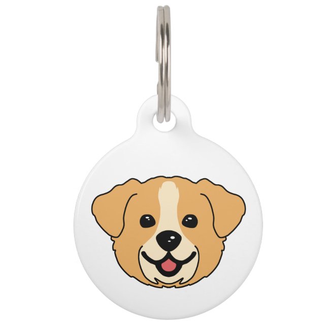 Médaillon Pour Animaux Visage de Chien (Devant)