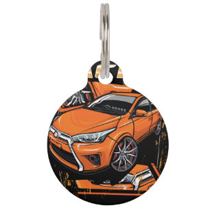Médaillon Pour Animaux Voiture de course _ Moteur (101)