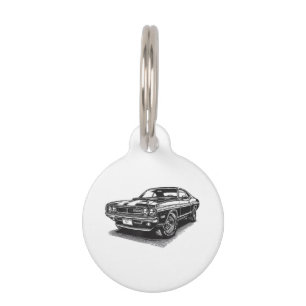 Médaillon Pour Animaux Voiture Musclée Américaine Classique Rétro Vintage