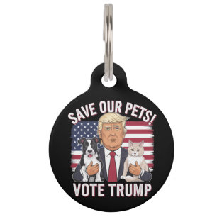 Médaillon Pour Animaux Votez Trump Sauvez Nos Animaux de Compagnie Chats 