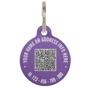 Médaillon Pour Animaux Votre code QR et votre Modèle de balise d'ID d'ani
