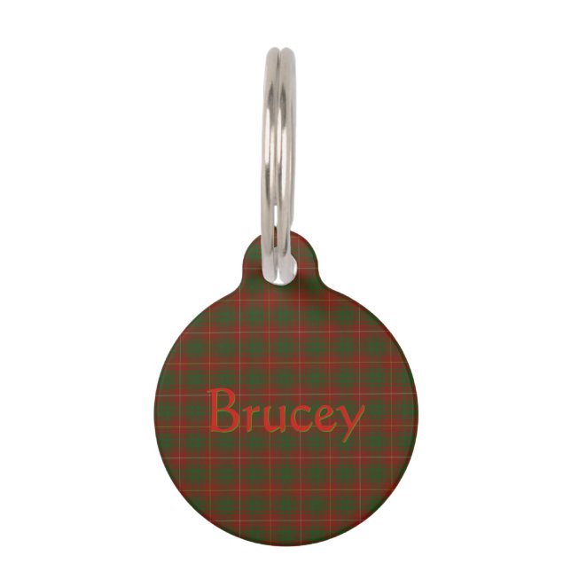 Médaillon Pour Animaux Votre nom d'animal sur Bruce Clan tartan (Devant)
