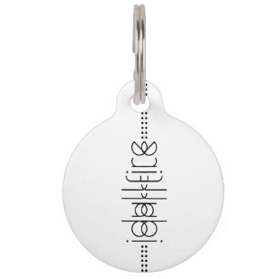 Médaillon Pour Animaux Votre Nom en tant que Glyphes Aliens Blanc Unique