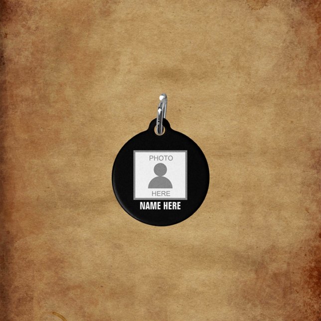 Médaillon Pour Animaux Votre photo ici Nom et âge (Créateur téléchargé)