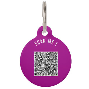 Médaillon Pour Animaux Votre texte d'information de scan de code QR modèl