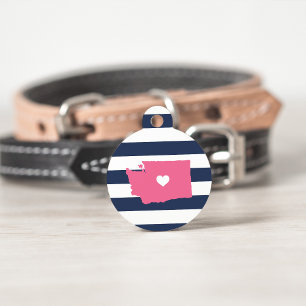 Médaillon Pour Animaux Washington State Heart