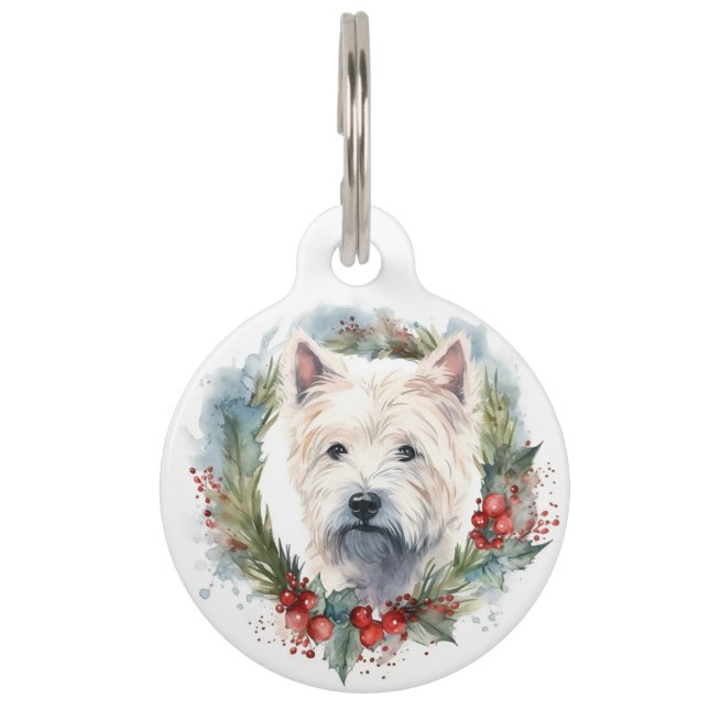 Médaillon Pour Animaux West Highland White Terrier Wire de Noël (Devant)