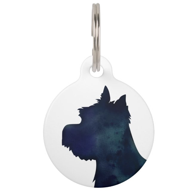 Médaillon Pour Animaux Westie Black Waterolor Silhouette Chien (Devant)