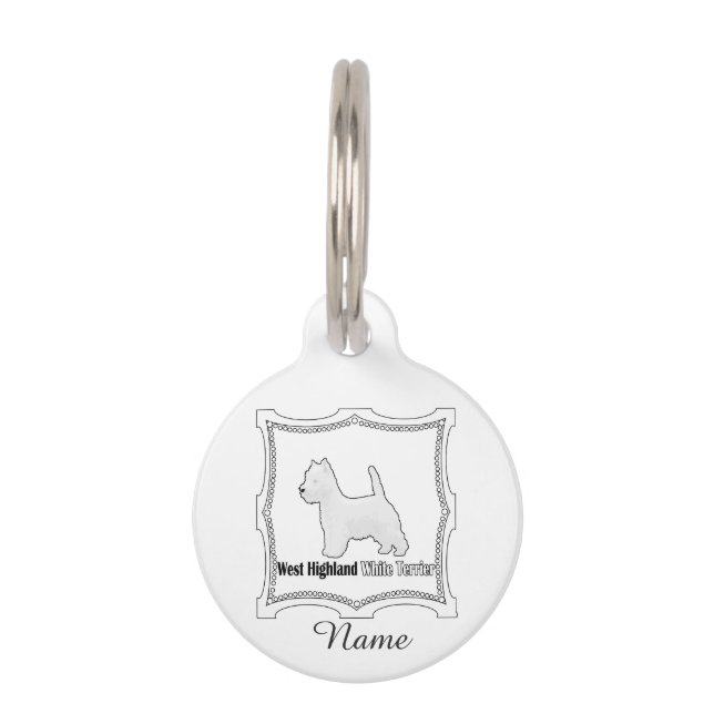 Médaillon Pour Animaux Westie no 15 (Devant)