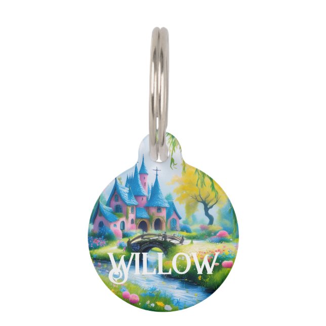 Médaillon Pour Animaux Willow Fantasy Art Castle Willow Tree Personalized (Devant)