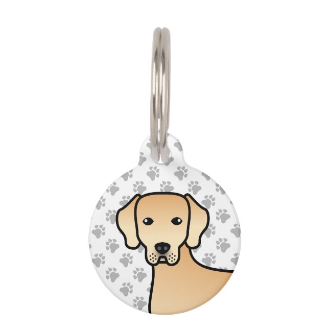 Médaillon Pour Animaux Yellow Labrador Retriever Cute Dog & Pet's Info (Devant)