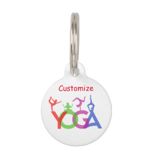 Médaillon Pour Animaux Yoga Poses Silhouettes Thunder_Cove