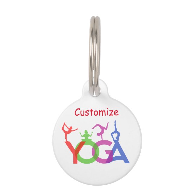 Médaillon Pour Animaux Yoga Poses Silhouettes Thunder_Cove (Devant)