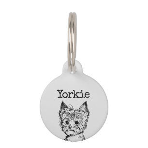 Médaillon Pour Animaux Yorkshire terrier gris Yorkie