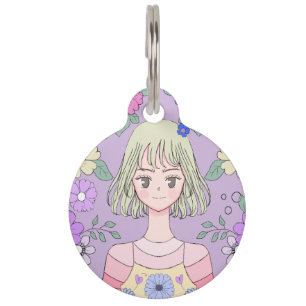 Médaillon Pour Animaux Yume no Hana floral