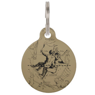 Médaillon Pour Animaux Zodiaque Hevelius de constellation de Gémeaux