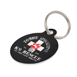 Médaillon Pour Animaux Zombie Apocalypse K9 Secourir sauver des chiens