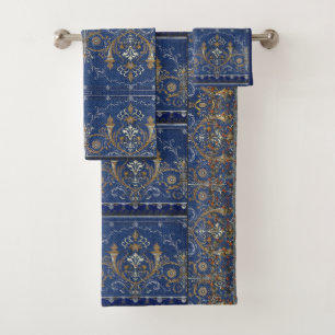 Médaillons, Motifs Bleu Or Victorien Argent