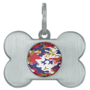 Médaillons Pour Animaux Domestiques 4 juillet, Jour de l'Indépendance, Or de camouflag