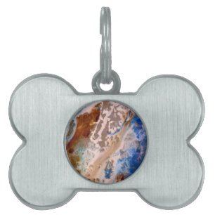 Médaillons Pour Animaux Domestiques Abstrait plage de sable motif motif en mousse d'ea