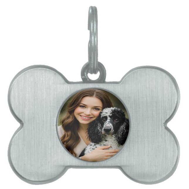 Médaillons Pour Animaux Domestiques Add Poddle Photo Personalize Customize (Devant)