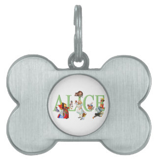 Médaillons Pour Animaux Domestiques Alice à Wonderland et Friends