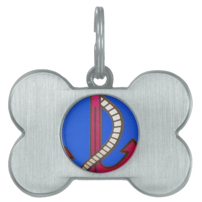 Médaillons Pour Animaux Domestiques Ancre rouge (Devant)