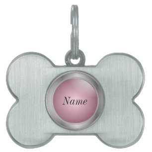 Médaillons Pour Animaux Domestiques Argent et rose Nom do-it-yourself