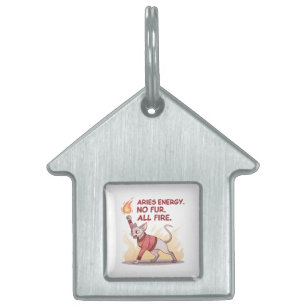 Médaillons Pour Animaux Domestiques Aries Énergie Chat Sphynx Sans Fourrure Tout Feu T