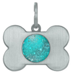 Médaillons Pour Animaux Domestiques Arrière - plan à huile Turquoise de la menthe