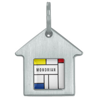 Médaillons Pour Animaux Domestiques Art Moderne Géométrique Minimaliste De Stijl Mondr