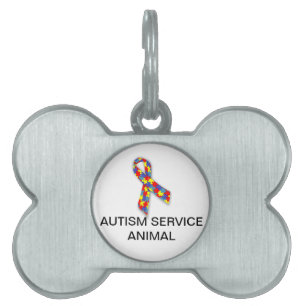 Médaillons Pour Animaux Domestiques Autism Service Animal Chien Tag avec Autism Logo