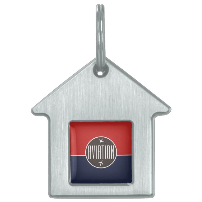 Médaillons Pour Animaux Domestiques Avion de piste funky Avion Pilote Vol (Devant)