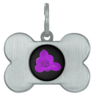 Médaillons Pour Animaux Domestiques Balise de animal de compagnie violet de fleurs de 