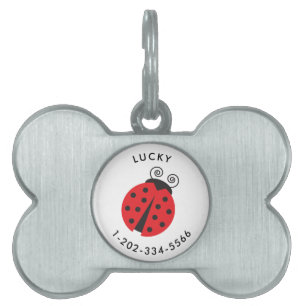 Médaillons Pour Animaux Domestiques Balise de chien de Little Ladybug avec numéro de t